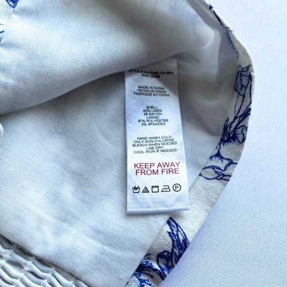 NWT JASON WU WHITE BLUE FLORAL LINEN BLEND HALTER BLAZER TOP WA50348-101-6PA - 2 - Picture 12 of 12